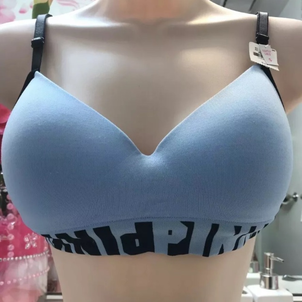 Victoria Secret Light Blue PINK Padded  S Bra NWT